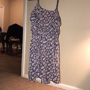 Cinched Waist Floral Dress w/ pockets